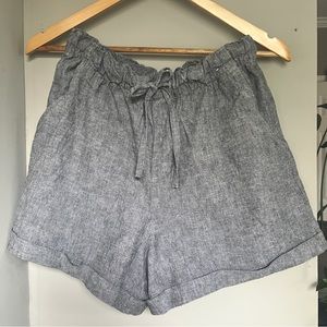 High Waisted Linen Shorts